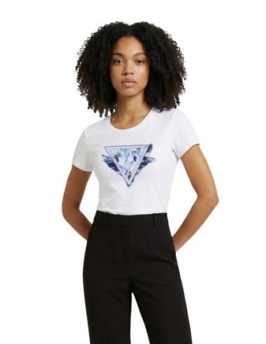 Guess – T‑shirt Femme Blanc Imprimé
