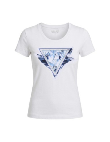 T-shirt femme blanc imprimé Guess