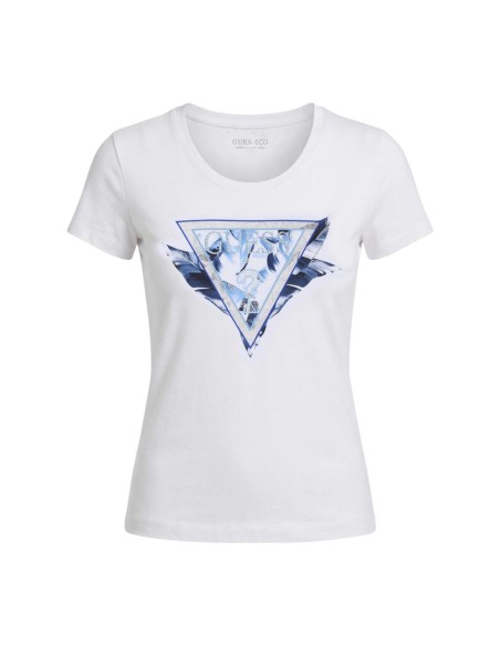 T-shirt femme blanc imprimé Guess
