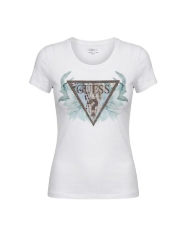 T-shirt femme blanc imprimé Guess