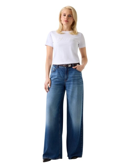 Guess – T‑shirt Femme Blanc Imprimé