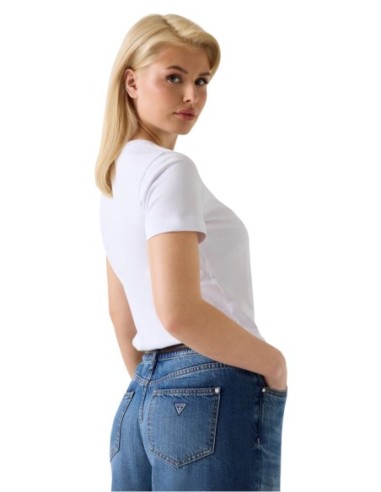 Guess – T‑shirt Femme Blanc Imprimé