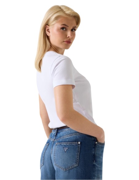 Guess – T‑shirt Femme Blanc Imprimé