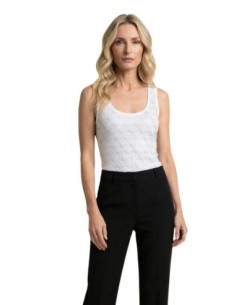 Débardeur femme blanc coton Guess