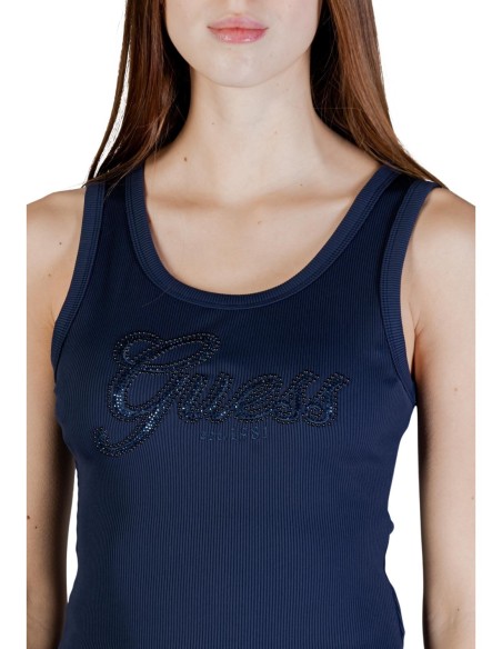 Débardeur femme bleu polyamide Guess