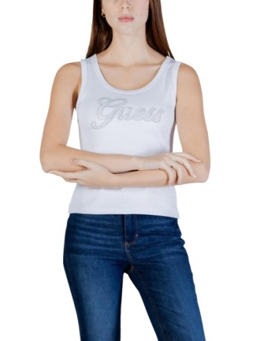 Débardeur femme blanc polyamide Guess