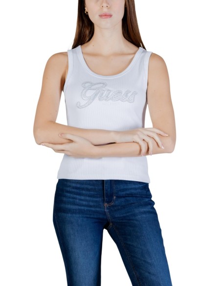 Débardeur femme blanc polyamide Guess