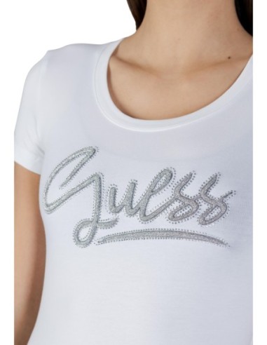 T-shirt femme blanc imprimé Guess
