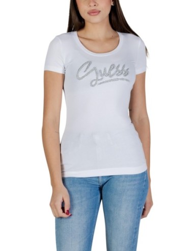 T-shirt femme blanc imprimé Guess