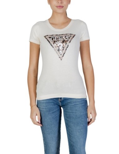 Guess – T‑shirt Femme Blanc Imprimé
