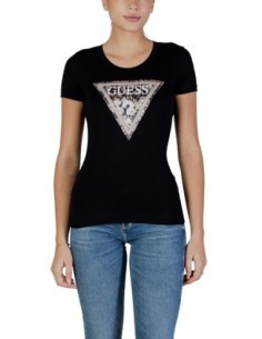 T-shirt femme noir imprimé Guess