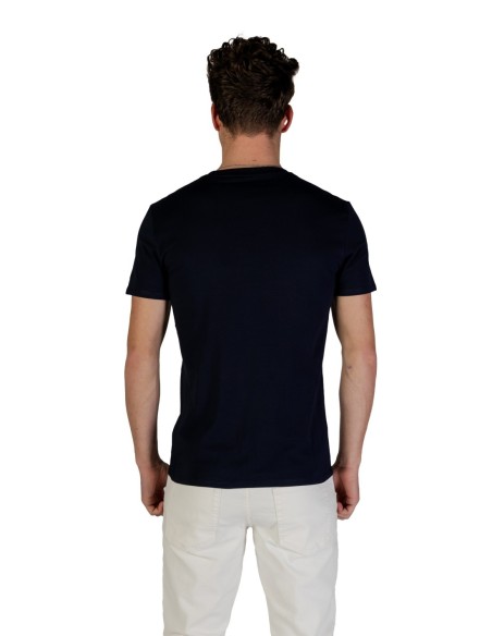 Guess – T‑shirt Homme Bleu Coton & Élasthanne