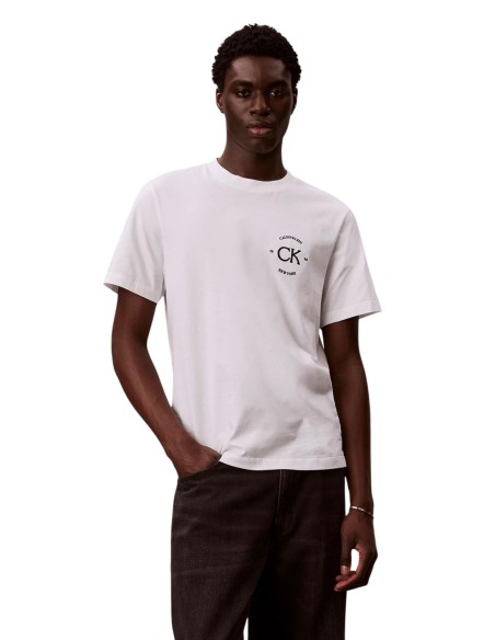 Calvin Klein Jeans – T‑shirt Homme Blanc Imprimé