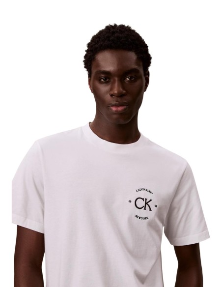 T-shirt homme blanc imprimé Calvin Klein Jeans