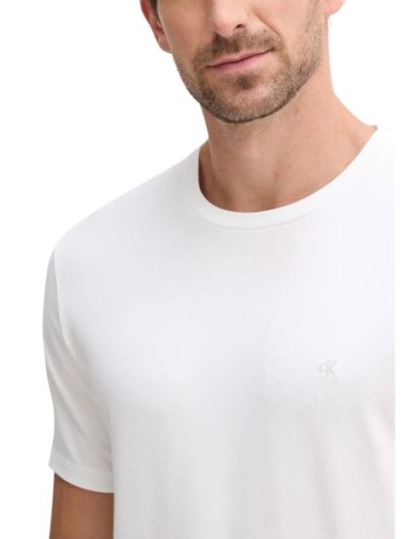 T-shirt homme blanc coton stretch Calvin Klein