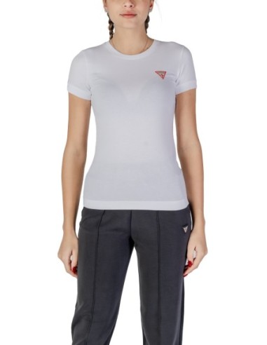 T-shirt femme blanc coton Guess
