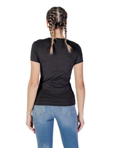 T-shirt femme noir coton Guess