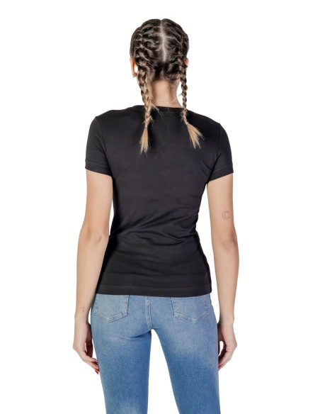 T-shirt femme noir coton Guess