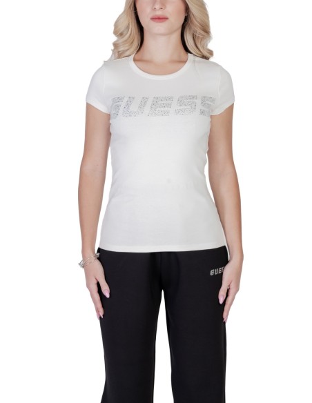 Guess – T‑shirt Femme Blanc Imprimé