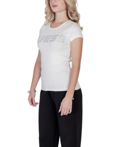 T-shirt femme blanc imprimé Guess