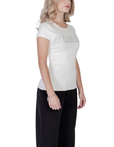 Guess – T‑shirt Femme Blanc Imprimé