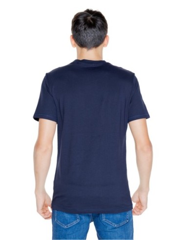 T-shirt homme bleu coton Guess