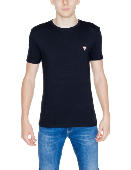 T-shirt homme noir coton Guess