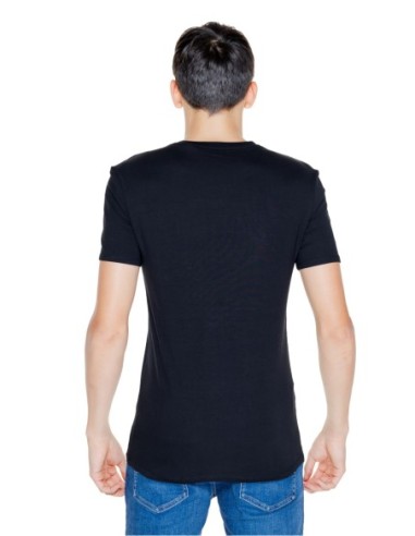 T-shirt homme noir coton Guess