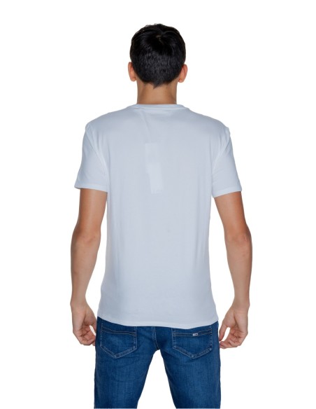 Guess – T‑shirt Homme Blanc Coton & Élasthanne