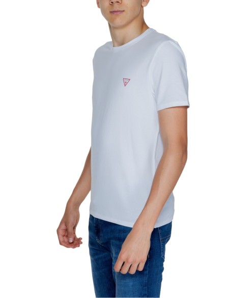 T-shirt homme blanc coton Guess