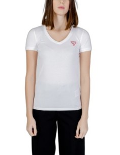 Guess – T‑shirt Femme Blanc Imprimé