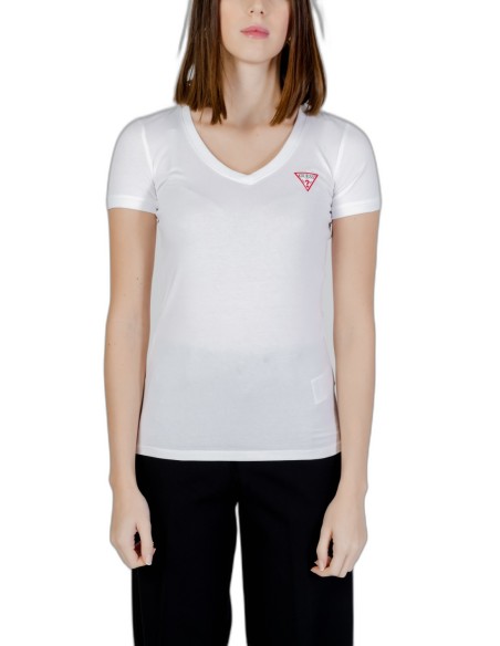 Guess – T‑shirt Femme Blanc Imprimé