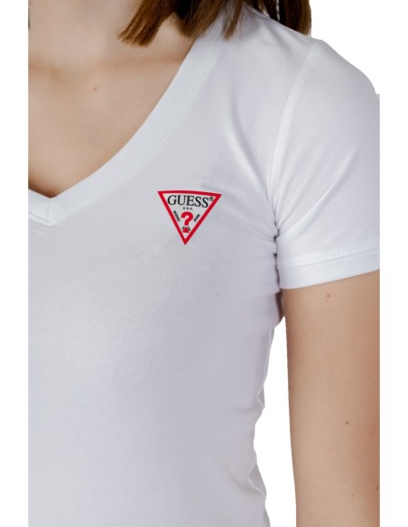 Guess – T‑shirt Femme Blanc Imprimé