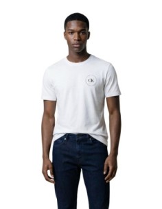 T-shirt homme blanc imprimé Calvin Klein Jeans