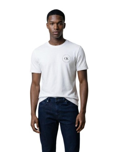 T-shirt homme blanc imprimé Calvin Klein Jeans