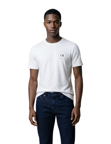 T-shirt homme blanc imprimé Calvin Klein Jeans