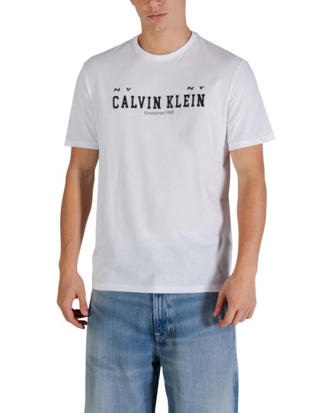 Calvin Klein Jeans – T‑shirt Homme Blanc Coton