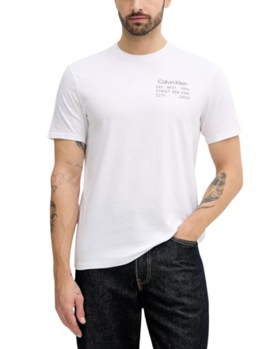 T-shirt homme blanc manches longues imprimé Calvin Klein Jeans
