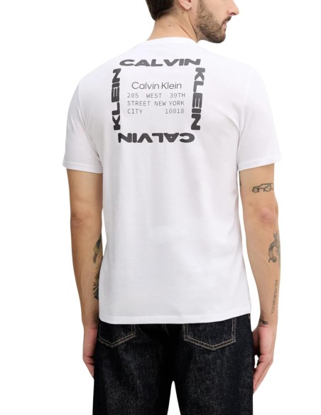 T-shirt homme blanc manches longues imprimé Calvin Klein Jeans