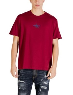 T-shirt homme bordeaux coton Calvin Klein Jeans
