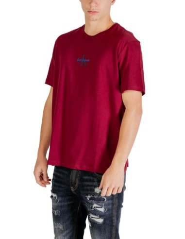 T-shirt homme bordeaux coton Calvin Klein Jeans