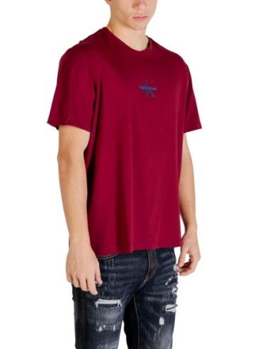 T-shirt homme bordeaux coton Calvin Klein Jeans