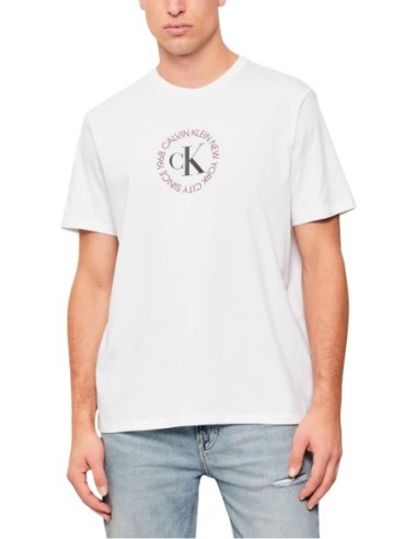 T-shirt homme blanc imprimé Calvin Klein Jeans