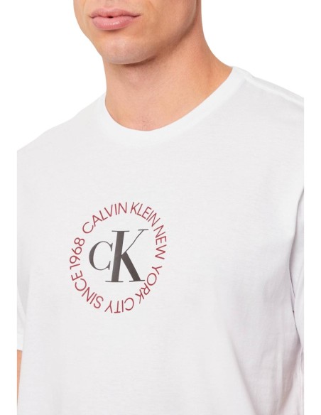 Calvin Klein Jeans – T‑shirt Homme Blanc Imprimé