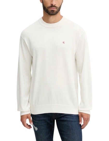 Pull homme blanc coton Calvin Klein Jeans