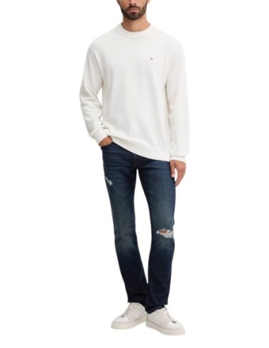 Pull homme blanc coton Calvin Klein Jeans