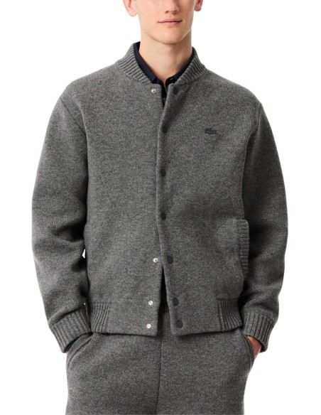 Lacoste Cardigan Homme – Gris, maille premium et style raffiné