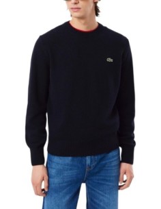 Lacoste Pull Homme – Bleu, laine premium et élégance moderne