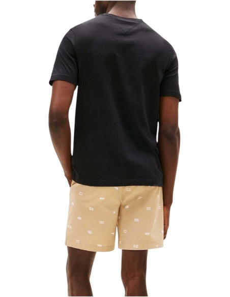 Tommy Hilfiger T-Shirt Homme – Noir, imprimé moderne et coton organique