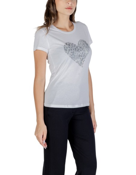 Liu Jo T-Shirt Femme – Blanc, imprimé moderne et style féminin